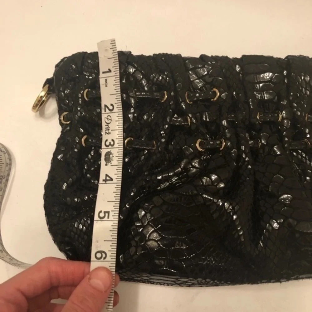 Michael kors snakeskin embossed leather clutch bag